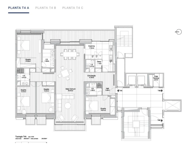 Apartamento T4 para Venda em Belém Planta 1