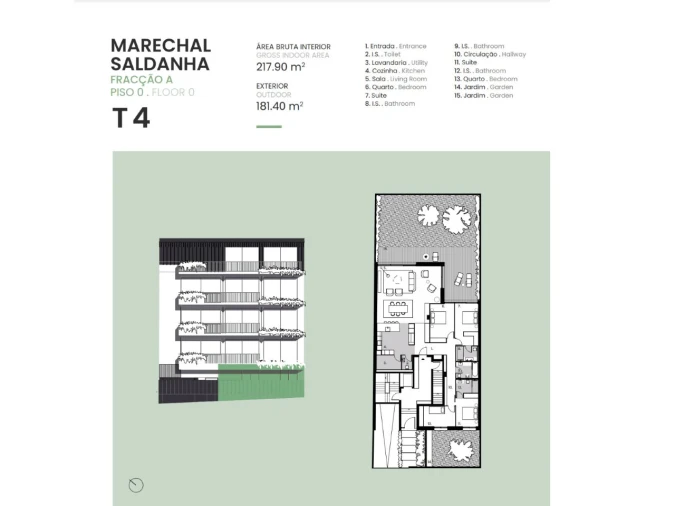Apartamento T4 para Venda em Aldoar, Foz do Douro e Nevogilde Planta 1