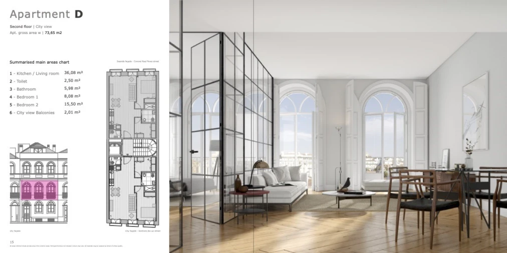 Apartamento T2 para Venda em Aldoar, Foz do Douro e Nevogilde Planta 1