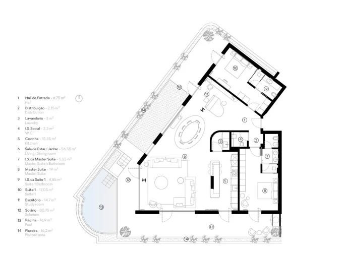 Apartamento T2 para Venda em Funchal (Se) Planta 1