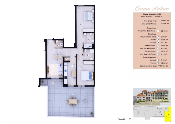Apartamento T2 para Venda em Funchal (Se) Planta 1