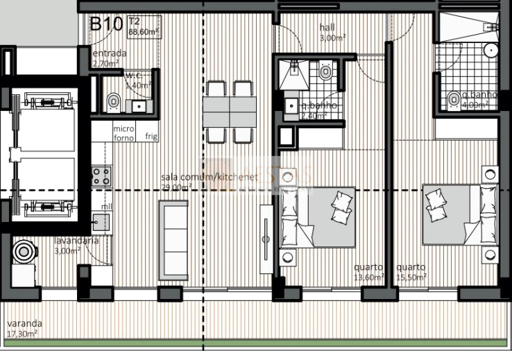 Apartamento T2 para Venda em Matosinhos e Leça da Palmeira Foto 11