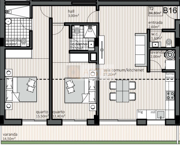 Apartamento T2 para Venda em Matosinhos e Leça da Palmeira Foto 11