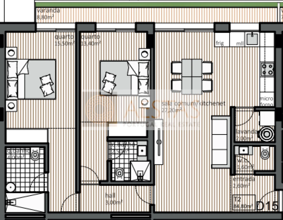 Apartamento T2 para Venda em Matosinhos e Leça da Palmeira Foto 11