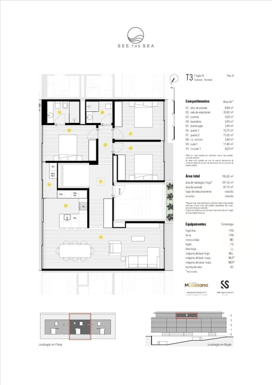 Apartamento T3 para Venda em Canidelo Planta 1