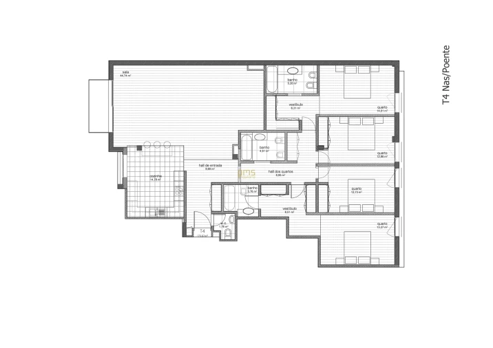 Apartamento T4 para Venda em Matosinhos e Leça da Palmeira Planta 1
