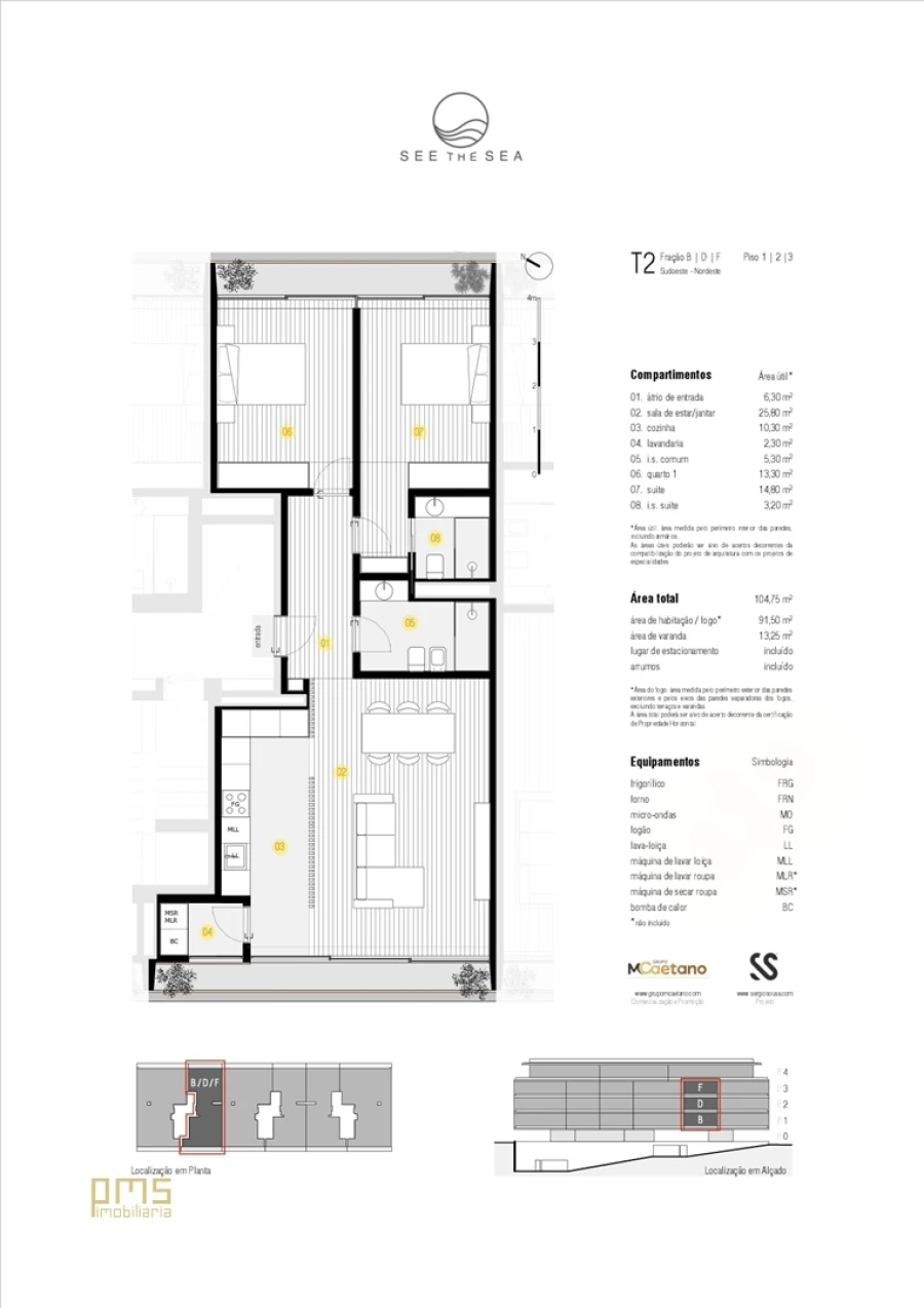 Apartamento T2 para Venda em Canidelo Planta 1
