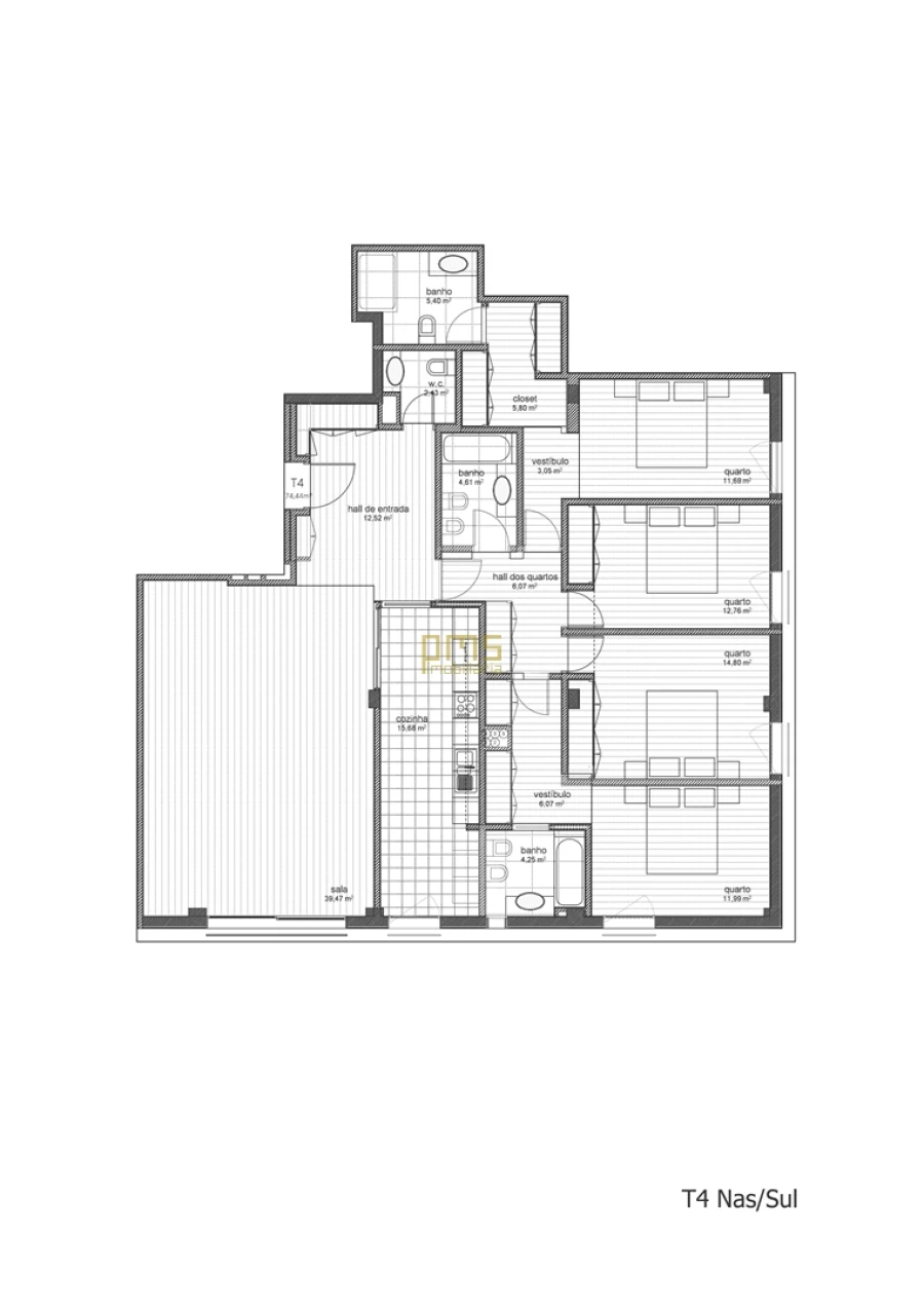 Apartamento T4 para Venda em Matosinhos e Leça da Palmeira Planta 1