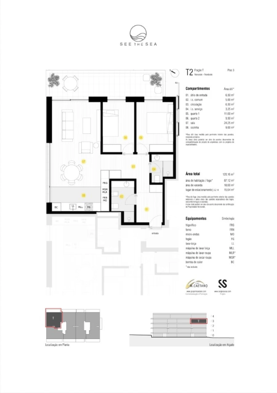 Apartamento T2 para Venda em Canidelo Planta 1