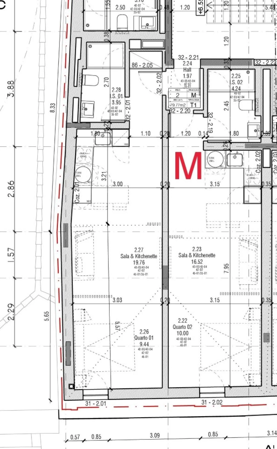 Apartamento T2 para Venda em Cedofeita, Santo Ildefonso, Sé, Miragaia, São Nicolau e Vitória Planta 1