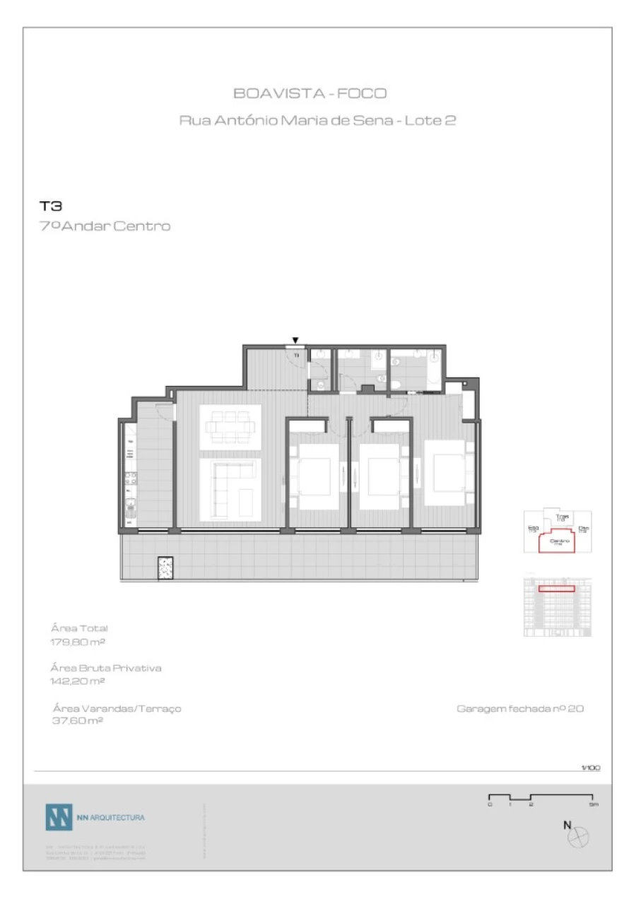 Apartamento T3 para Venda em Ramalde Planta 1