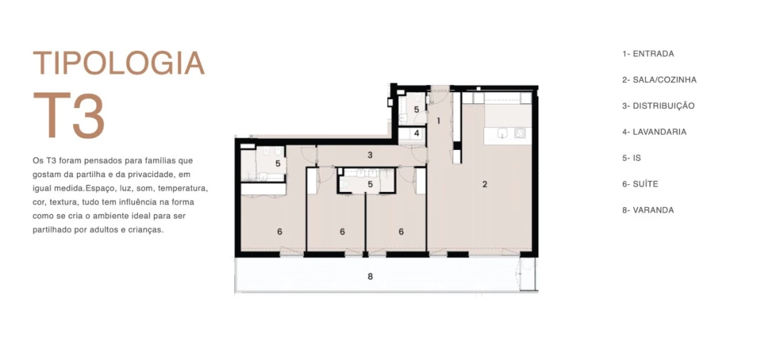 Apartamento T3 para Venda em Custóias, Leça do Balio e Guifões Planta 1