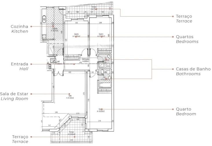 Apartamento T3 para Venda em Quelfes Planta 1
