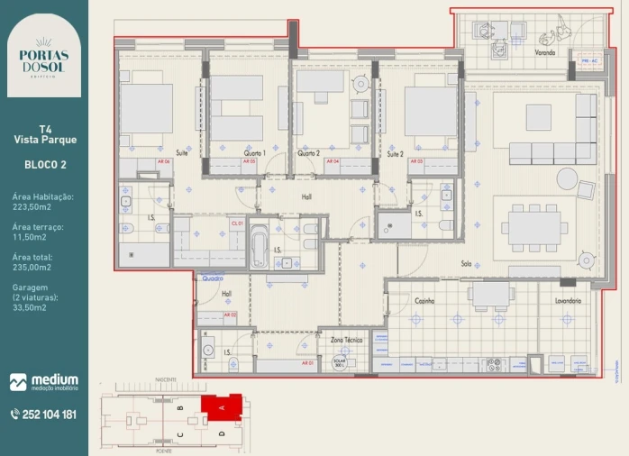Apartamento T4 para Venda em Antas e Abade de Vermoim Planta 1