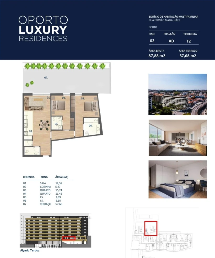 Apartamento T2 para Venda em Paranhos Planta 1