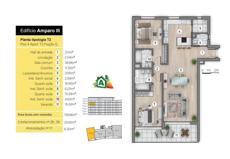 Apartamento T2 para Venda em São Martinho Planta 1