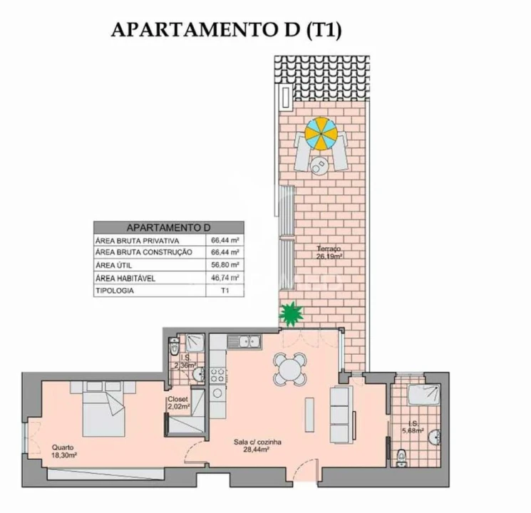 Apartamento T1 para Venda em Vila Real de Santo Antonio Foto 18