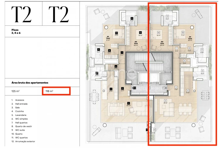 Apartamento T2 para Venda em Aldoar, Foz do Douro e Nevogilde Planta 1