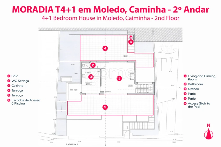 Moradia T5 para Venda em Moledo e Cristelo Planta 3