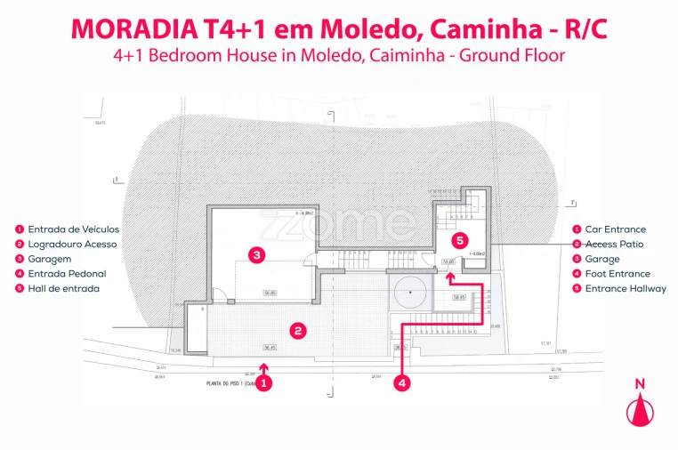 Moradia T5 para Venda em Moledo e Cristelo Planta 1