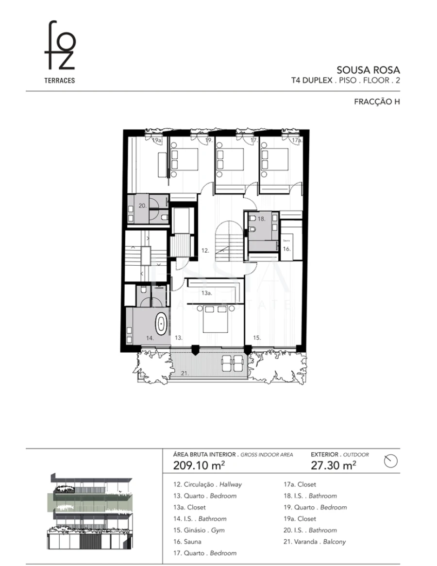 Apartamento T4 para Venda em Aldoar, Foz do Douro e Nevogilde Planta 2