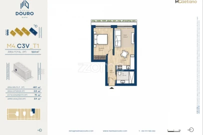Apartamento T1 para Venda em Canidelo
