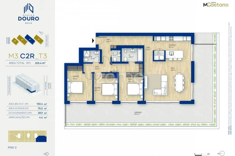 Apartamento T3 para Venda em Canidelo Foto 3