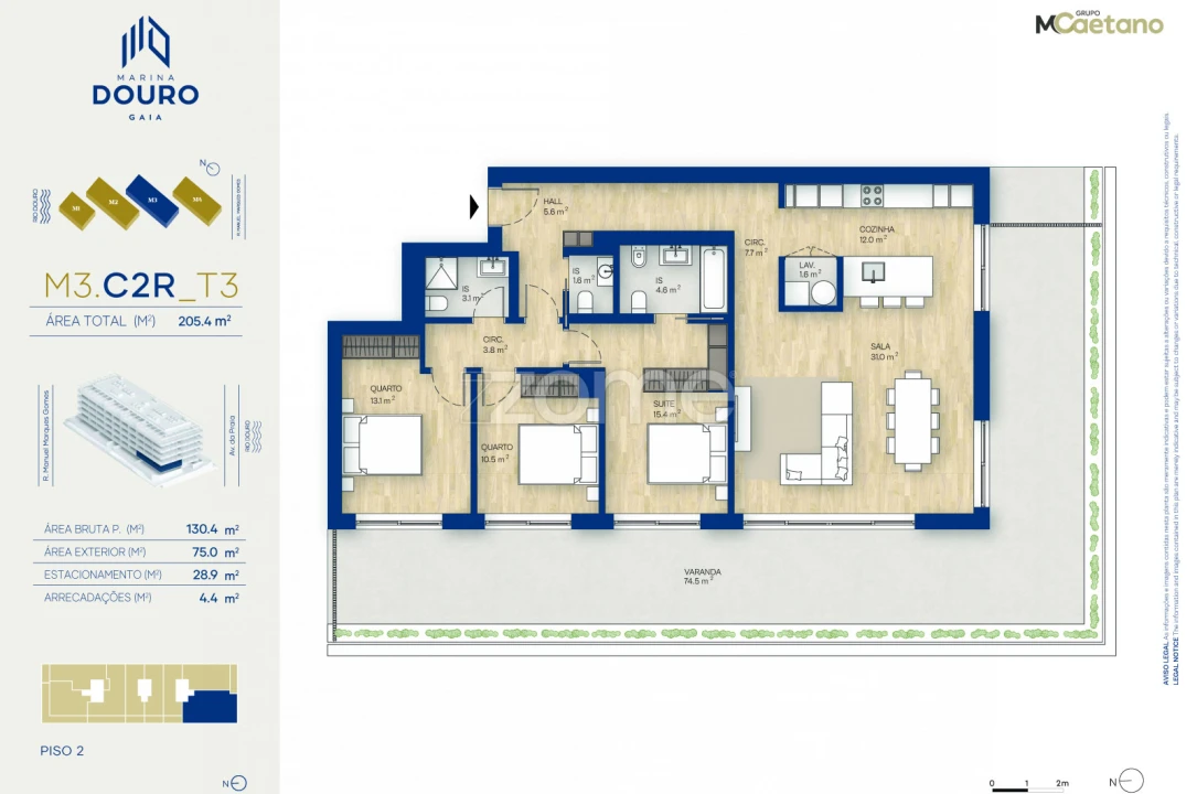Apartamento T3 para Venda em Canidelo Foto 3