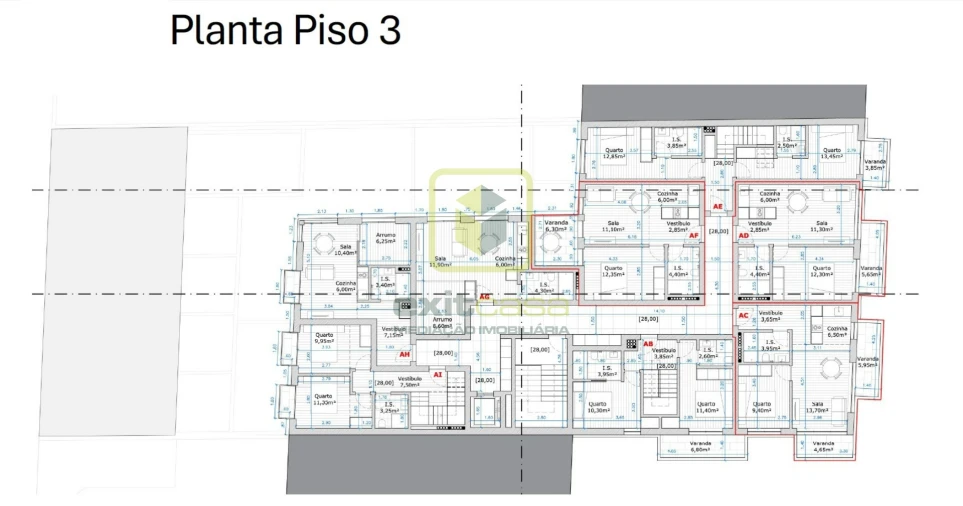 Apartamento T2 para Venda em Glória e Vera Cruz Planta 1