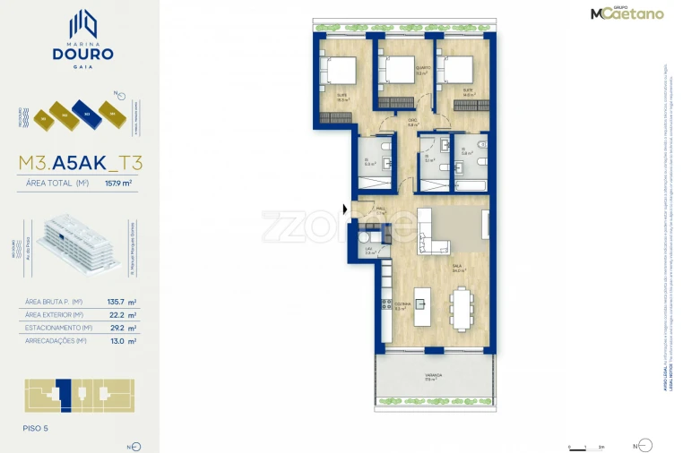 Apartamento T3 para Venda em Canidelo Foto 3