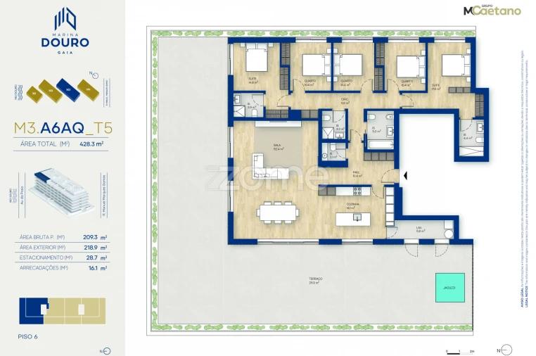 Apartamento T5 para Venda em Canidelo Foto 3