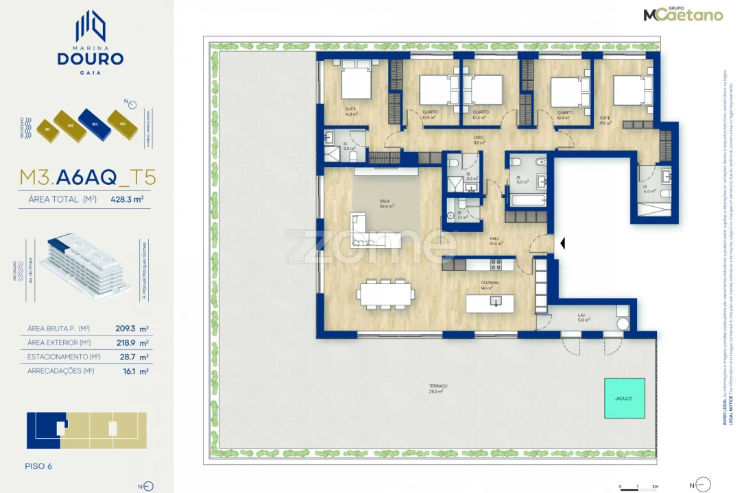 Apartamento T5 para Venda em Canidelo Foto 3