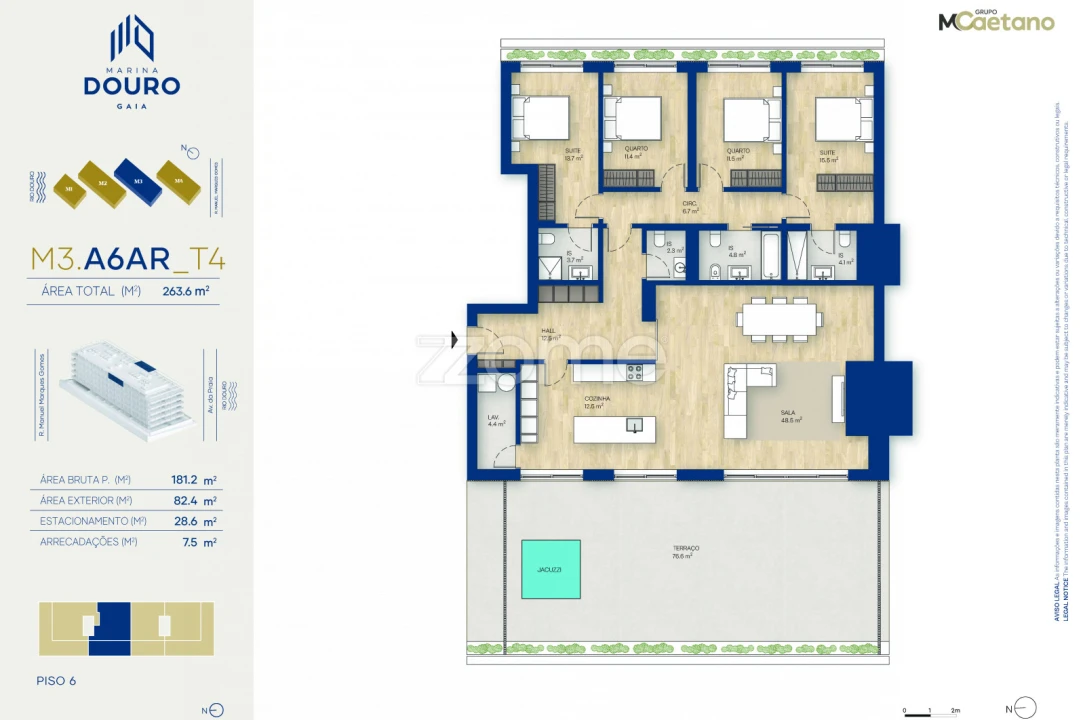 Apartamento T4 para Venda em Canidelo Foto 3