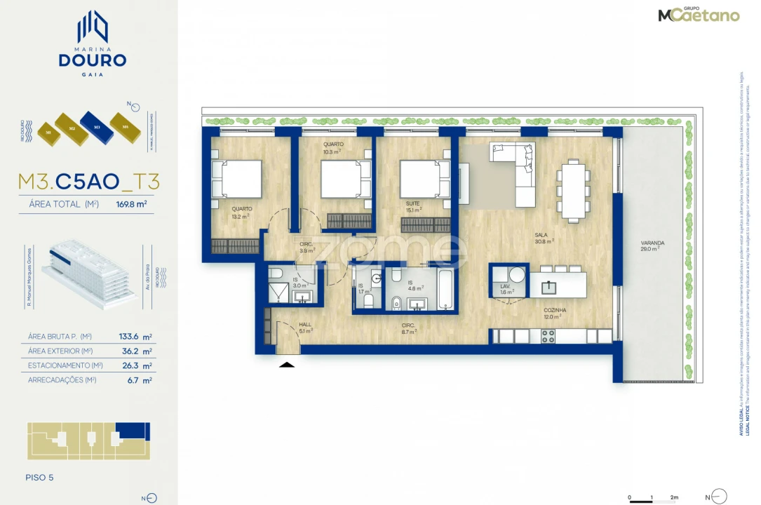 Apartamento T3 para Venda em Canidelo Foto 4