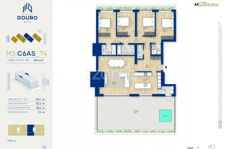 Apartamento T4 para Venda em Canidelo Foto 3
