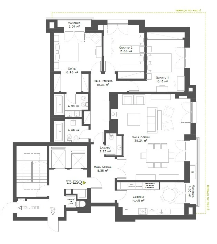 Apartamento T3 para Arrendamento em Benfica Planta 1