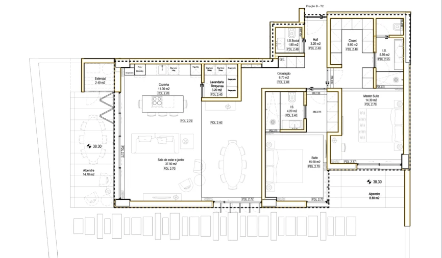 Apartamento T2 para Venda em São Martinho Planta 1