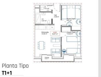 Apartamento T1 para Venda em Paranhos