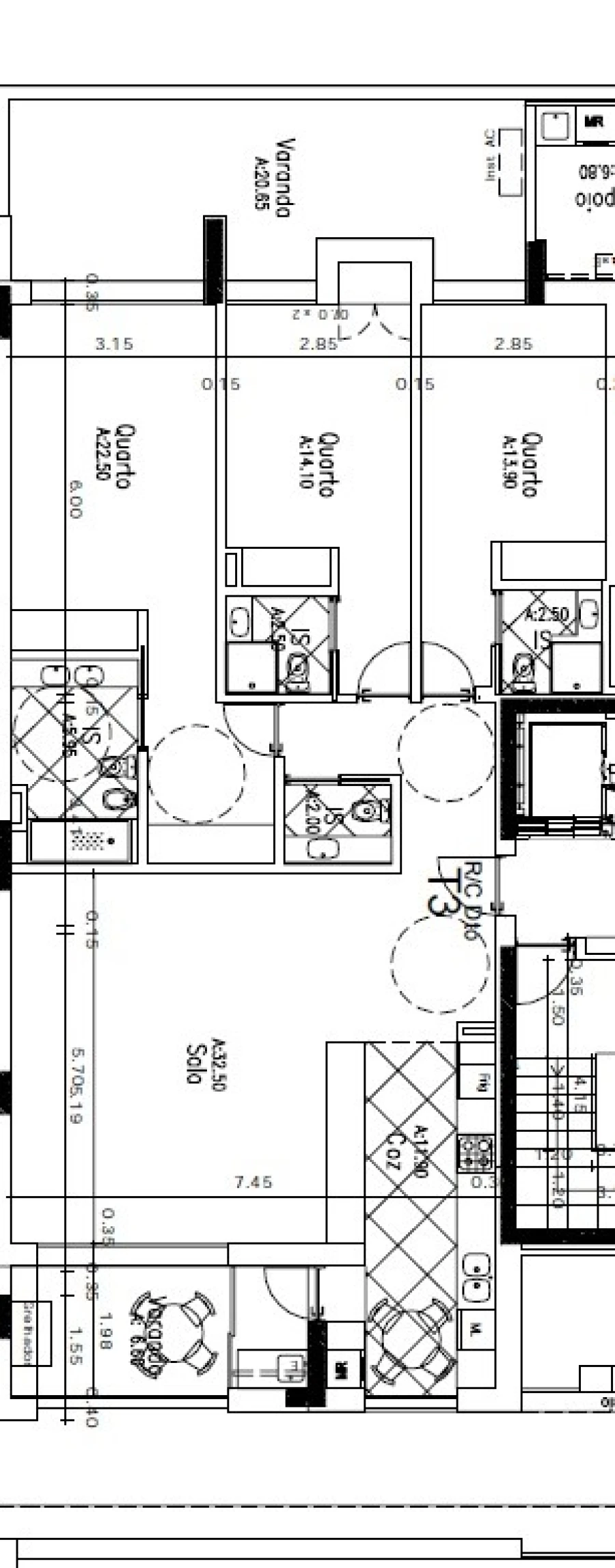 Apartamento T3 para Venda em Montijo e Afonsoeiro Planta 1