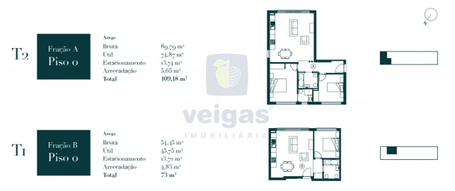 Apartamento T2 para Venda em Atouguia da Baleia