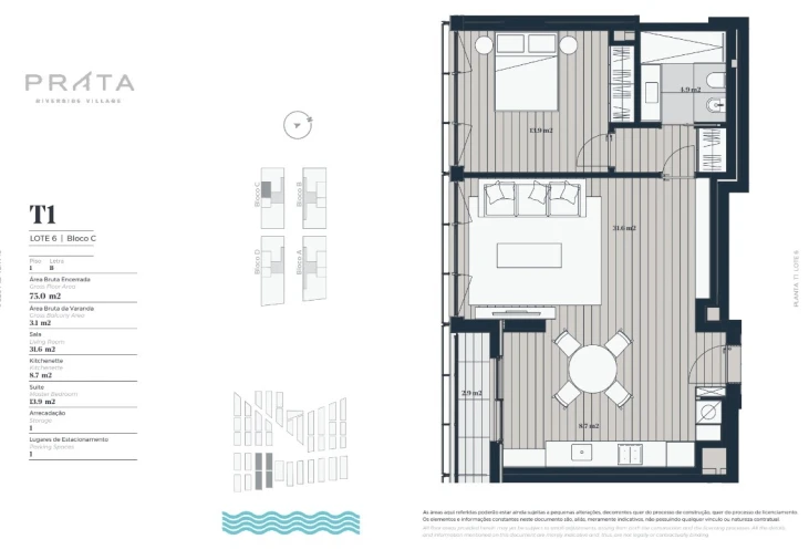 Apartamento T1 para Venda em Marvila Planta 1
