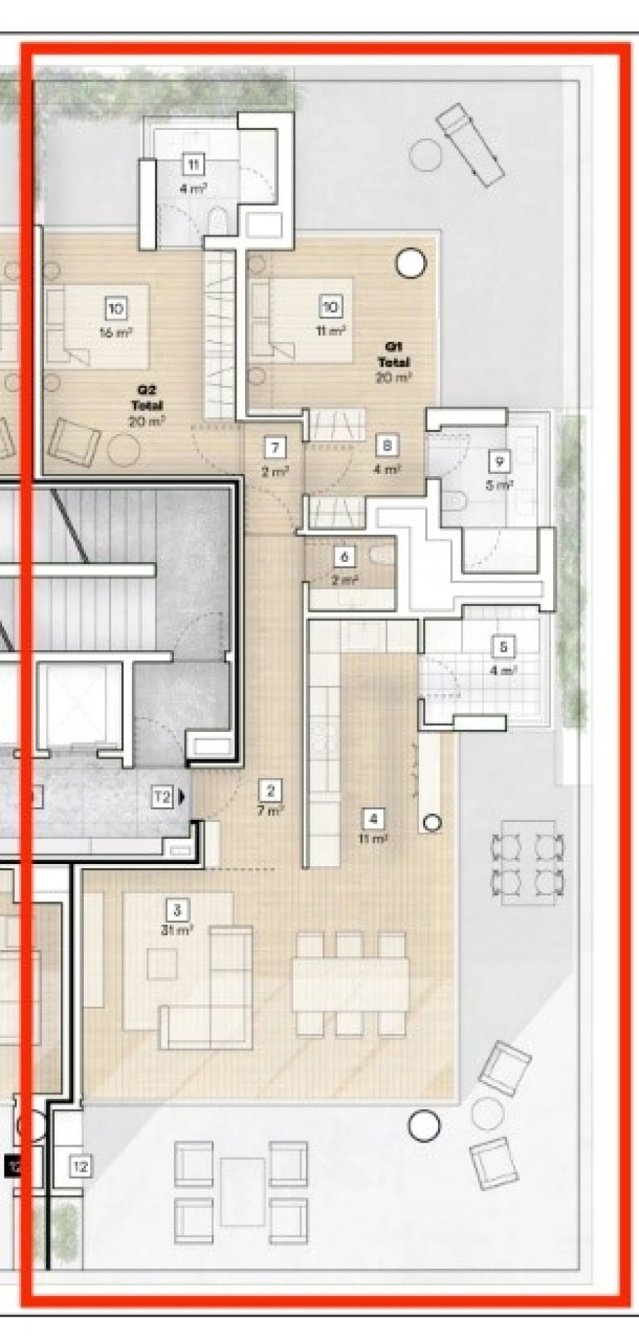 Apartamento T2 para Venda em Aldoar, Foz do Douro e Nevogilde Planta 1