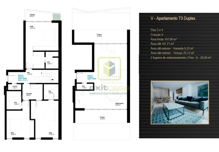 Apartamento T3 para Venda em Esgueira Planta 1