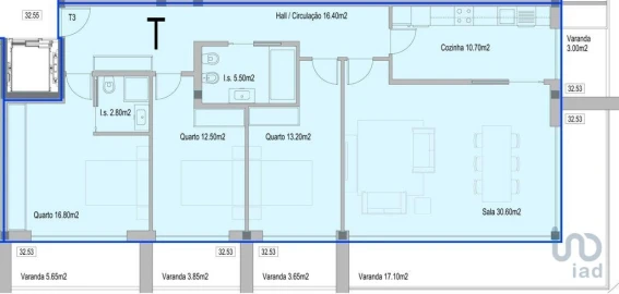 Apartamento T3 para Venda em Subportela, Deocriste e Portela Susã