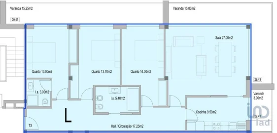 Apartamento T3 para Venda em Subportela, Deocriste e Portela Susã