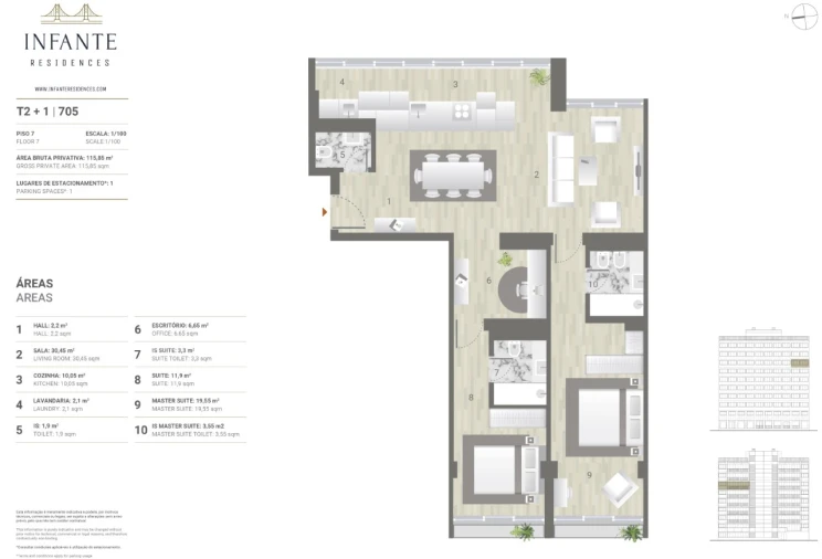Apartamento T2 para Venda em Estrela Planta 1