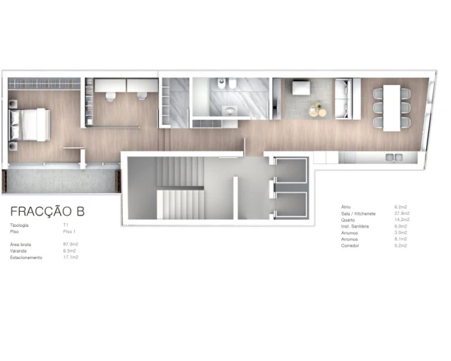 Apartamento T1 para Venda em Cedofeita, Santo Ildefonso, Sé, Miragaia, São Nicolau e Vitória Planta 1