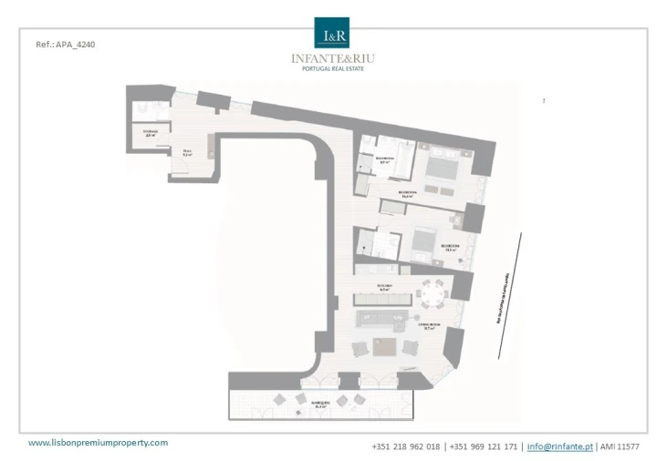 Apartamento T2 para Venda em Santo António Planta 1
