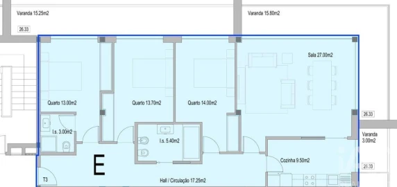 Apartamento T3 para Venda em Subportela, Deocriste e Portela Susã