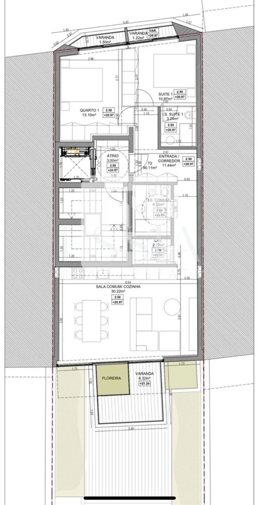 Apartamento T2 para Venda em Aldoar, Foz do Douro e Nevogilde Planta 1